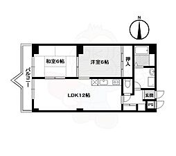 インペリアルパレスリバーサイド 2LDKの間取図画像