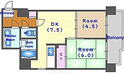 セント・ルークルス 2DKの間取図画像