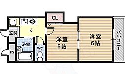 プリマベーラ西京極 2Kの間取図画像