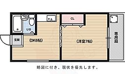 壬生ハイツ 1DKの間取図画像