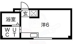 rokujohouse ワンルームの間取図画像