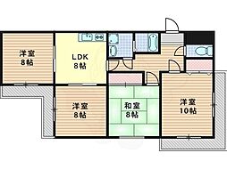 レイジエンス大八木 4DKの間取図画像