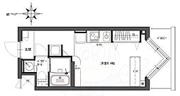 デトム・ワン西陣聚楽 ワンルームの間取図画像