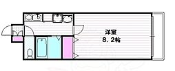 CaSa祇園 1Kの間取図画像