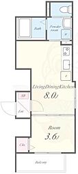 京都市伏見区深草寺内町アパート 1LDKの間取図画像