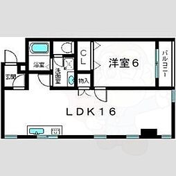 カームネス 1LDKの間取図画像