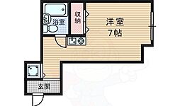 スタジオーネ桂 ワンルームの間取図画像