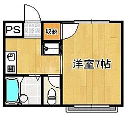 畠山ハイツ 1Kの間取図画像