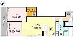 GRAMM桂稲荷山 2LDKの間取図画像