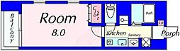 ディクティ三条 1Kの間取図画像