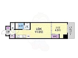 スワンズ京都東寺ガーデン 1LDKの間取図画像