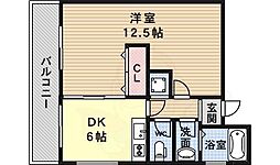 ブレイズ村本 1LDKの間取図画像