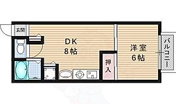 セジュール・コスモスA棟 1LDKの間取図画像