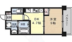 アクアプレイス京都西院 1DKの間取図画像