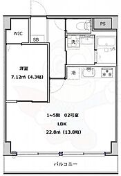 J'fort祇園四条 1LDKの間取図画像