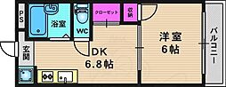 サンシティフジト 1DKの間取図画像