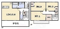 ジーニアスシティ伏見久我 3LDKの間取図画像