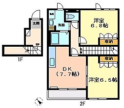 パインハウス寺家 1LDKの間取図画像