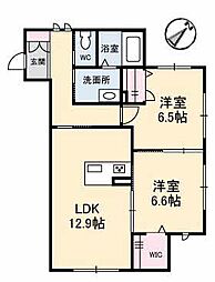 シャーメゾンフォレスト 2LDKの間取図画像