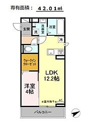 ハイアールF 1LDKの間取図画像