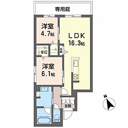 La Maison Calme 2LDKの間取図画像