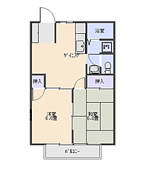 メゾン・ド・フォーレ 2DKの間取図画像