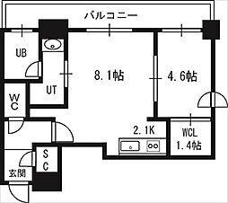 S-FORT豊平三条 1LDKの間取図画像