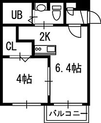 ヴィレッジ北大通壱番館 1DKの間取図画像
