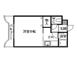 カンパーナ平岸 1Kの間取図画像