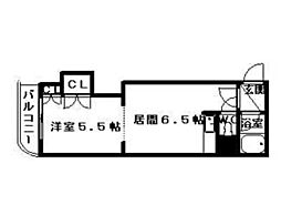 クレセント細川北25条 1DKの間取図画像