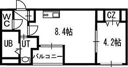 クラッセ知事公館前 1LDKの間取図画像