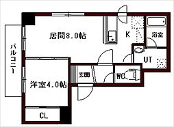 ノースファイン手稲 1DKの間取図画像