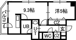 ノースアージュ中島公園 1LDKの間取図画像