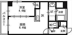 グランカーサ南6条 1LDKの間取図画像