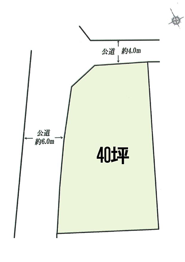 区画図:日当たり・風通し良好な人気の角地!