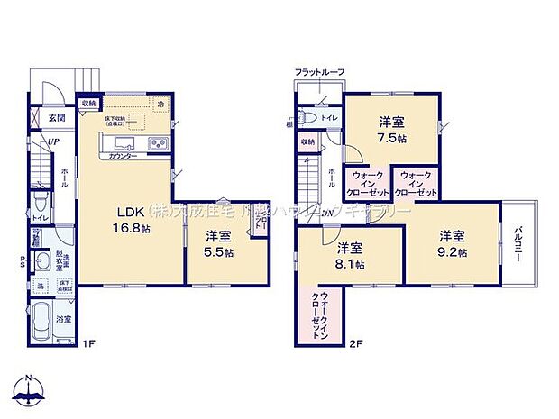 間取り2階全居室7帖以上!ゆとりある自分時間を過ごせます。