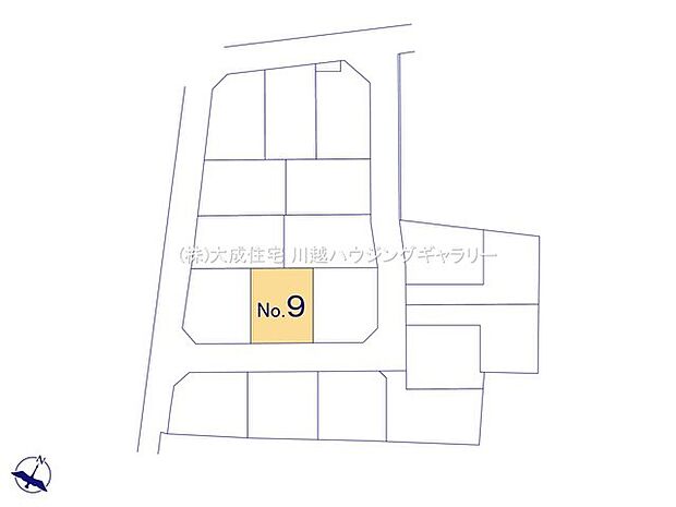 区画図:9号棟：駐車2台可能スペースございます。