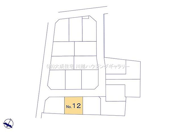 区画図:12号棟：駐車スペースを2台分確保しております。