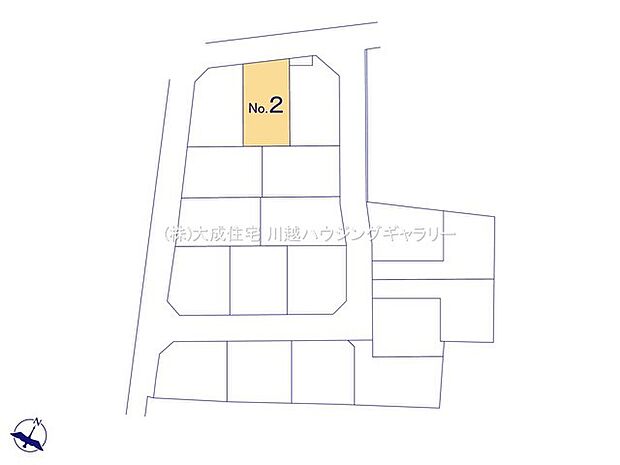区画図:2区画:自由なお住まい設計が可能。