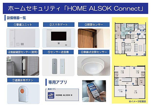 内装:安心・安全な街づくりを実現するため、ALSOKの「HOME ALSOK Connect 」を導入しています。※1年間は当社にて基本警備費用を負担いたします。