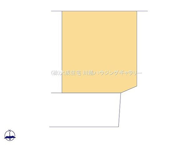 区画図:閑静な住宅街にある、2面道路に面した区画です。