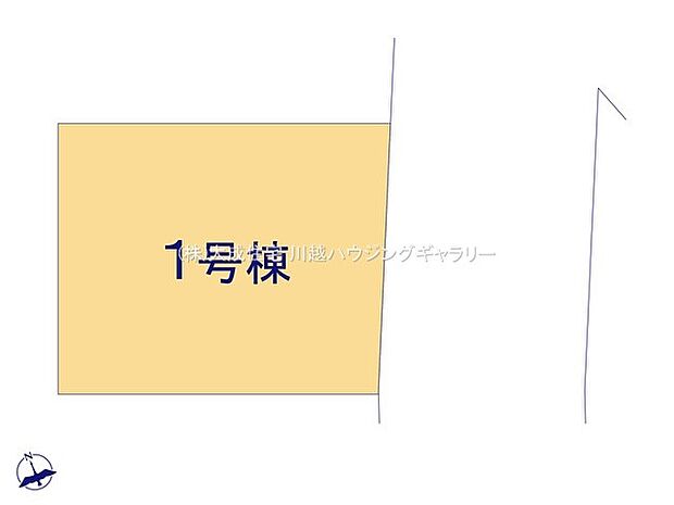 区画図:広々とした前面道路に面した、駐車楽々可能な区画。