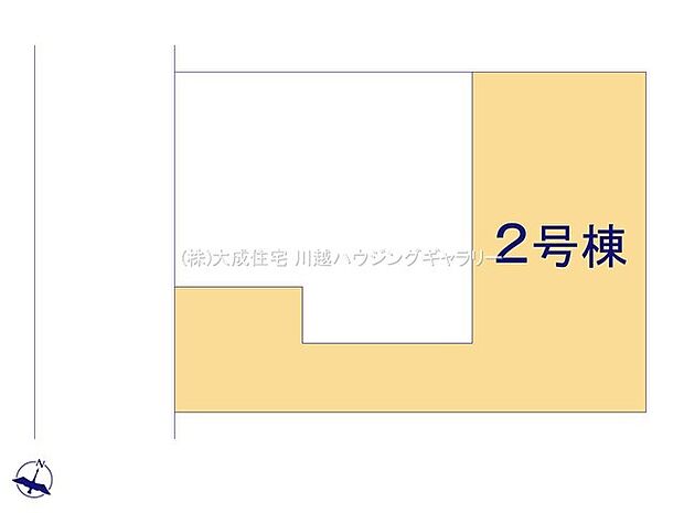 区画図:2号棟:ゆとりある前面道路に面しているので、駐車楽に可能です。