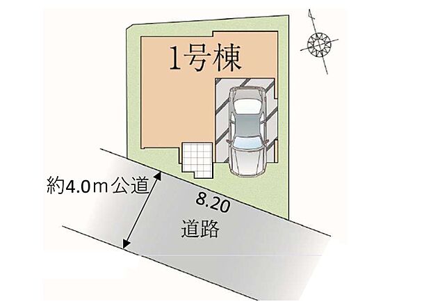区画図:カースペース1台分ございます！