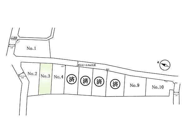 区画図:3区画:広々90坪以上の土地!