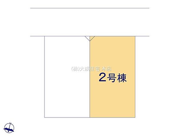区画図:2号棟:カースペース2台分あり!(車種による)