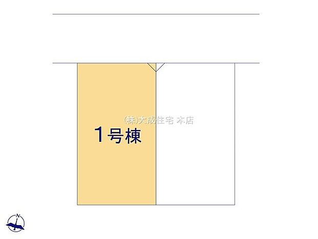 区画図:1号棟:カースペース2台分あり!(車種による)