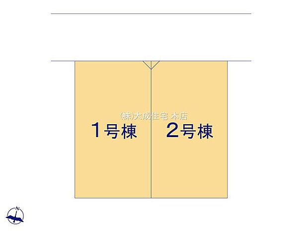 区画図:全2棟:商業施設が徒歩圏内に多数ある好立地です^^
