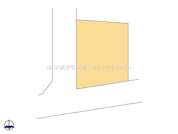 区画図:角地でお車の出し入れが楽に可能です。
