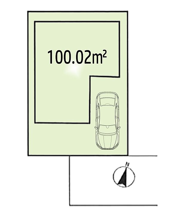 区画図:陽当たり良好な南向きの区画です。